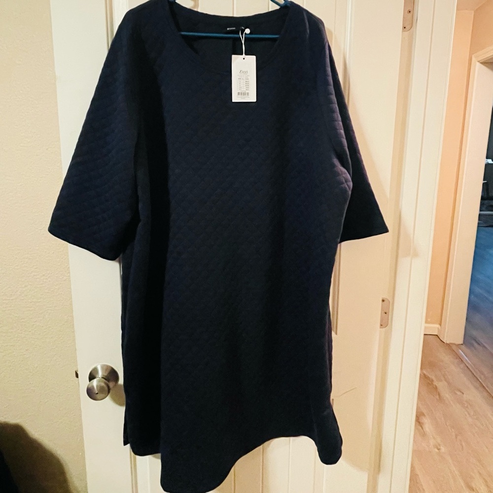 Navy blue NWT Zizzi (Norwegian) 3XL quilted dress!